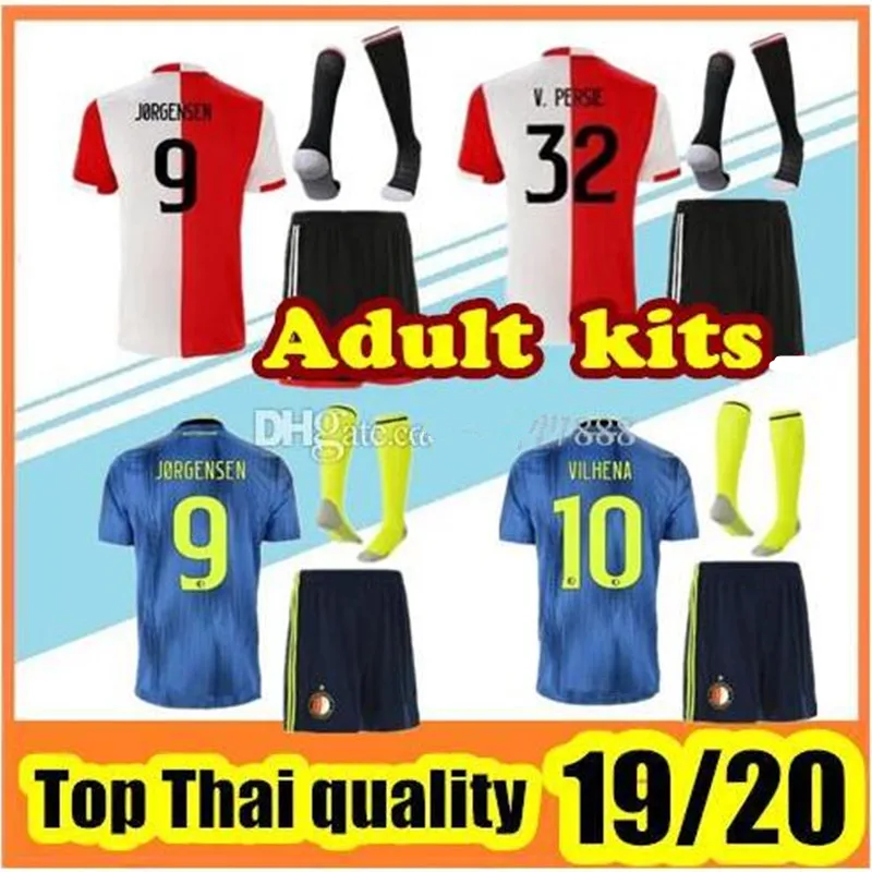 Новое прибытие дома Feyenoord взрослые рубашки 19 20 Feyenoord Футбол Джерси Высокое качество Новинка JORGENSEN VILHENA V. PERSIE S-2XXL