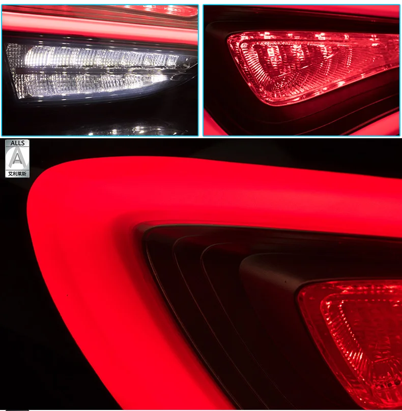 Автомобильный Стайлинг для hyundai Elantra задний светильник s 2012- все светодиодный Elantra задний светильник DRL+ тормоз+ парк с динамическим рулевым управлением
