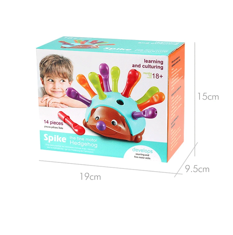 Ежик для младенцев, обучающая игрушка, обучающая головоломка, для детей, тонкая движущаяся рука-глаз, для борьбы, вставленная