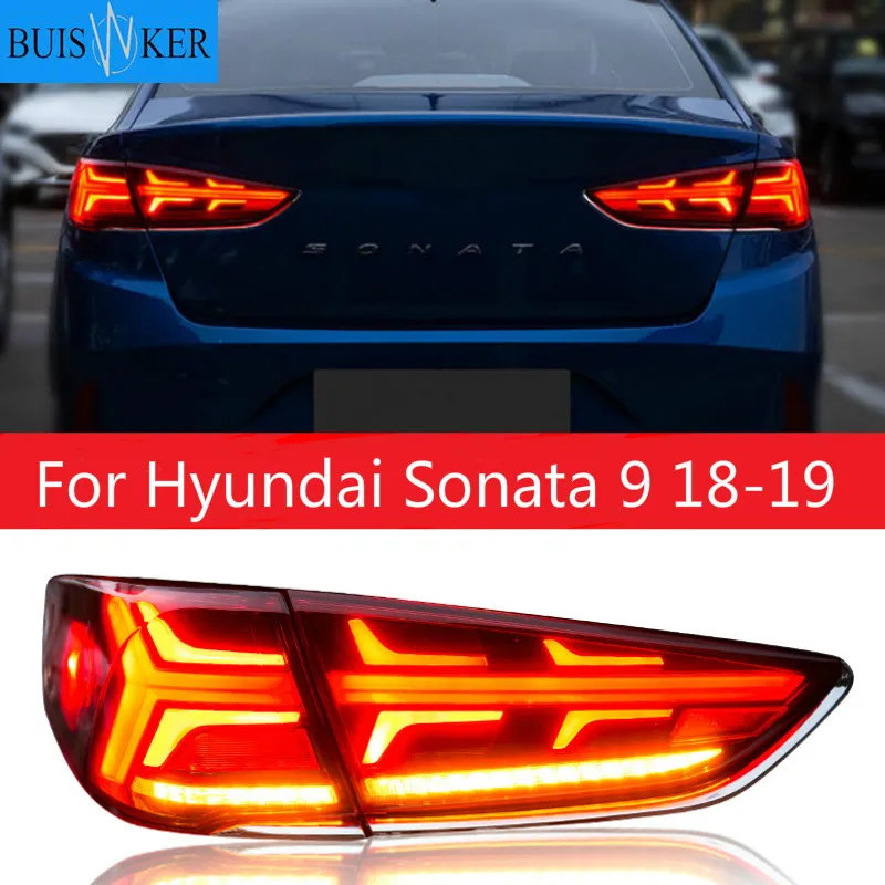 New LED Taillights Assembly For Hyundai Sonata 9 18-19 Rear Lamp Brake Reverse Light Back Up DRL Car Tail lights | Автомобили и