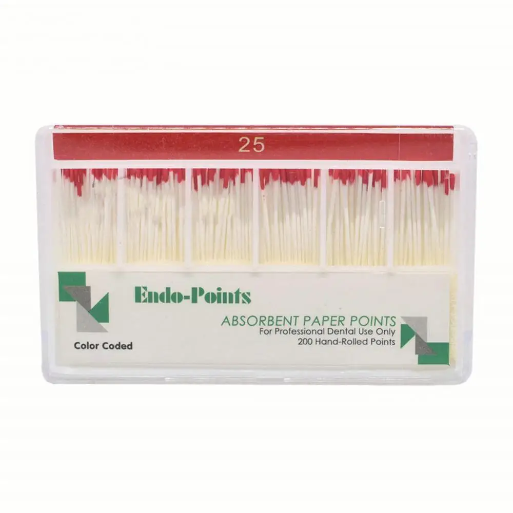 0.02 Taper Absorbent Paper Points 200pcs/Pack Dental Root Cancel Cotton Fiber Tips Dentist Product Superior Quanlity - Цвет: 25