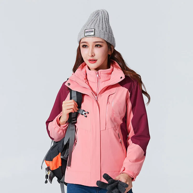 Winter Outdoor Men's Raincoat Three-in-One Men's And Women's COUPLE'S Mountaineering Riding Trench Coat Men'S