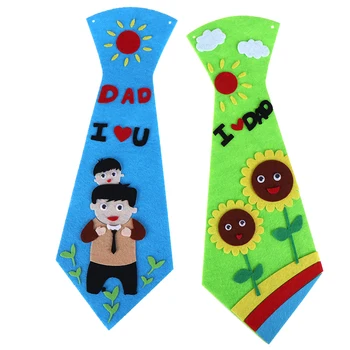 

1Set DIY Ties Kindergarten Children Kids Handmade Educational Toys Fathers Day Gift Material Package Creative Crafts 28*10cm