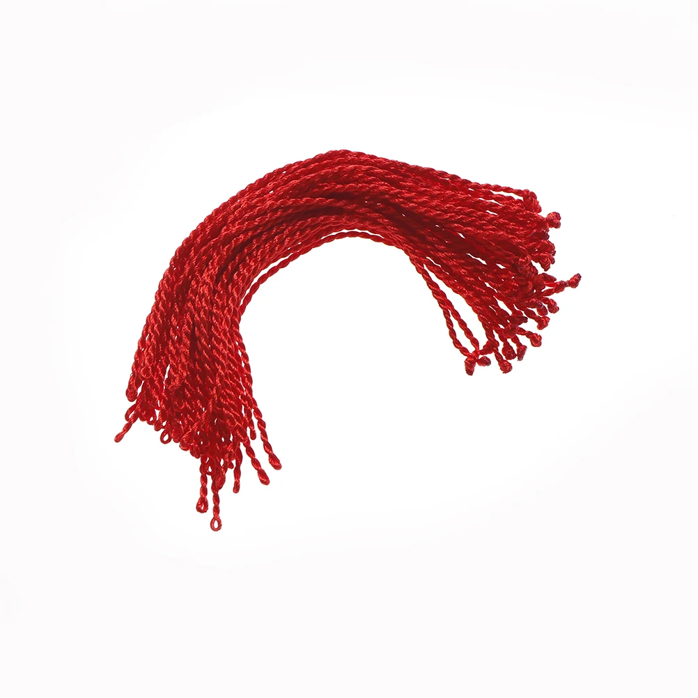 Pulsera de cuerda roja hecha a mano, cuerda de nailon, línea de cuerda tejida, accesorios de regalo de joyería clásicos, 50 Uds.