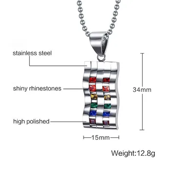 

FXM CCE70 stainless steel necklace hot sell man woman 42mm big wave silver Bullet lover gift women Korea style colour stone