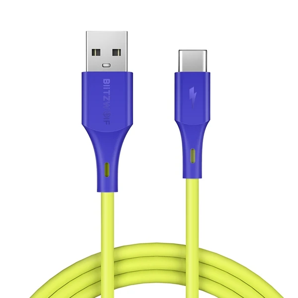 Blue Green BlitzWolf 3A usb type-C кабель для быстрой зарядки данных 3 фута/0,9 м для OPPO OnePlus 7 Xiaomi Mi9 для huawei P20 P30 PRO зарядный usb-шнур - Цвет: Blue Green