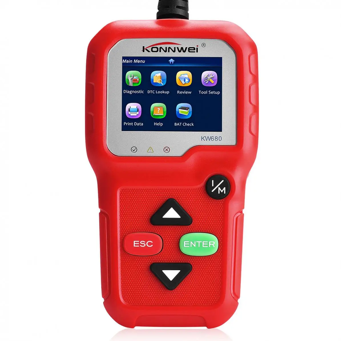 KONNWEI KW680 OBD 2 OBDII/EOBD автомобильный сканер полный диагностический инструмент Диагностический Сканер Поддержка восьми языков