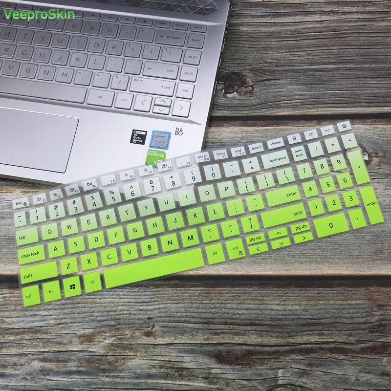 Силиконовая клавиатура для ноутбука кожного покрова протектор для Dell Inspiron 15," Ноутбук 5584 7590 7591 i5584 i7590 i7591 15,6 дюймов - Цвет: fadegreen
