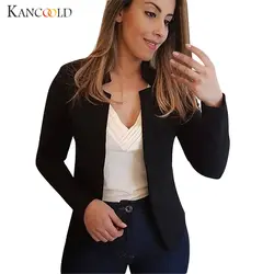 KANCOOLD повседневные однотонные женские костюмы зубчатый блейзер с воротником куртка черный женский костюм осень 2019 высокое качество
