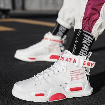 

Men Casual Shoes winter Fashion Men Shoes High-top canvas sneakers For Man Trend Shoes Outdoor Breathable White skateboard