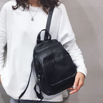 

Women Fashion Backpack Female High Quality PU Leather Bag for Teenage Girls Sac A Dos New Black 4 Style Travel Rucksack Mochilas