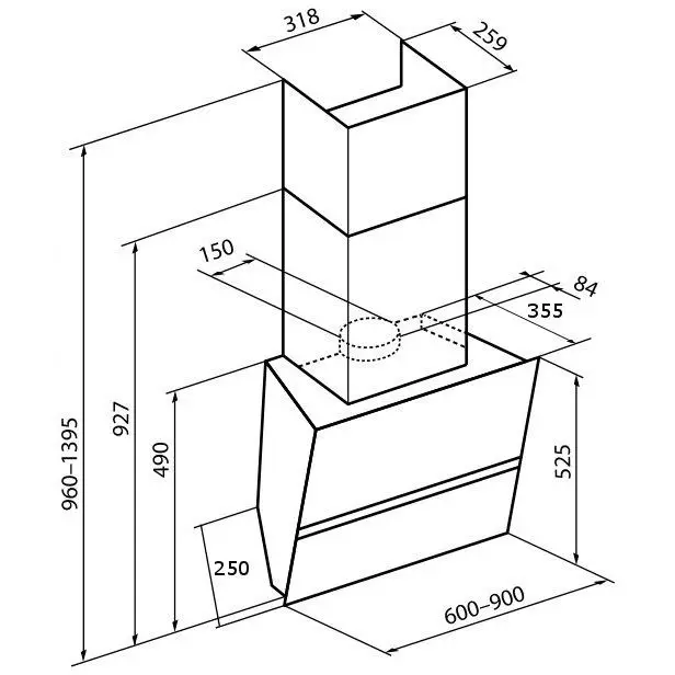 Наклонная вытяжка Korting KHC 99080 GN