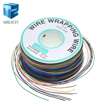

Wrapping Wire 8 30AWG Insulation Wire B-30-1000 UL1423 0.25mm Tinned Copper Solid PVC Cable Breadboard Jumper Wire Connector