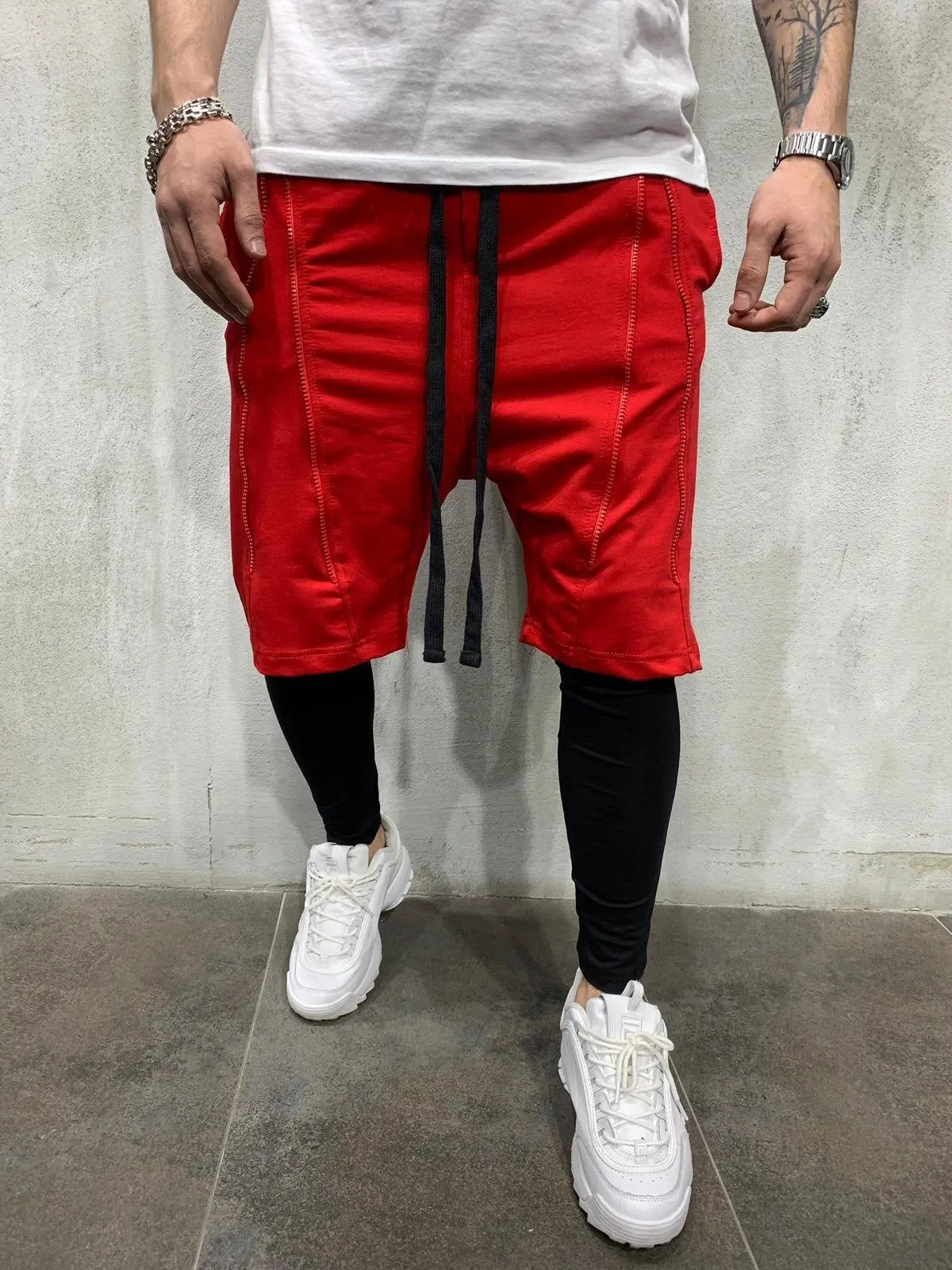 

Muscle Fitness MEN'S Athletic Shorts Europe And America Popular Brand Double Layer Hip Hop Pants