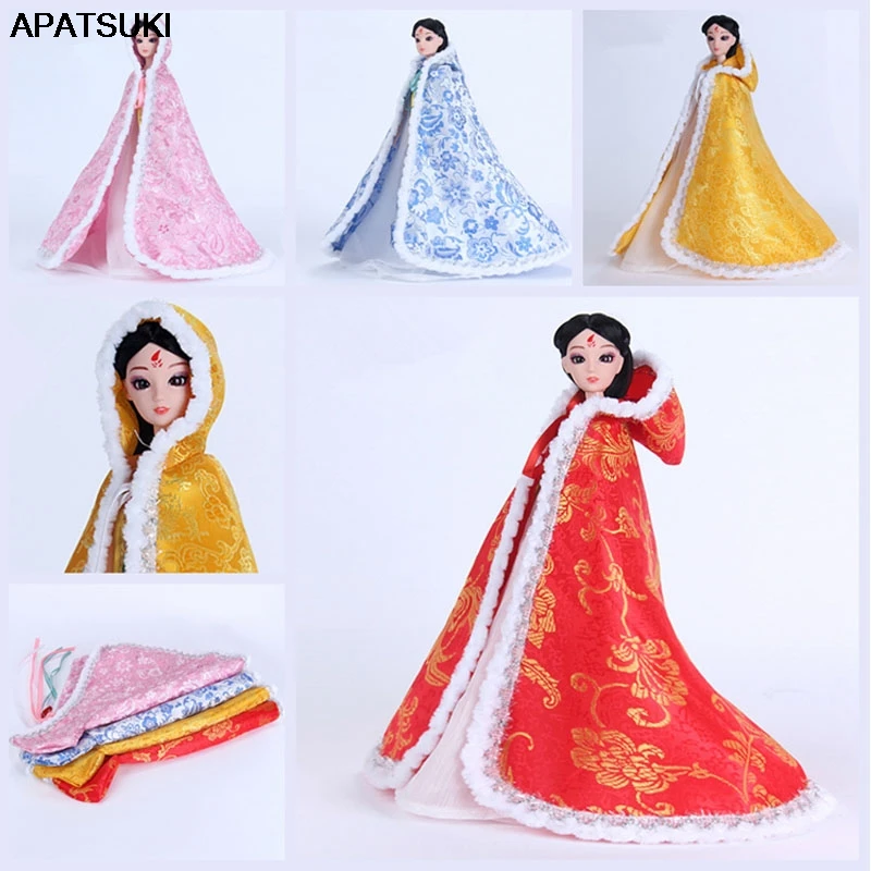 Chinese Ancient Costume Cloak For Barbie Doll Clothes Overcoat Mantle Big Hide Cover Clothing Outfit For 1/6 BJD Dolls Accessory