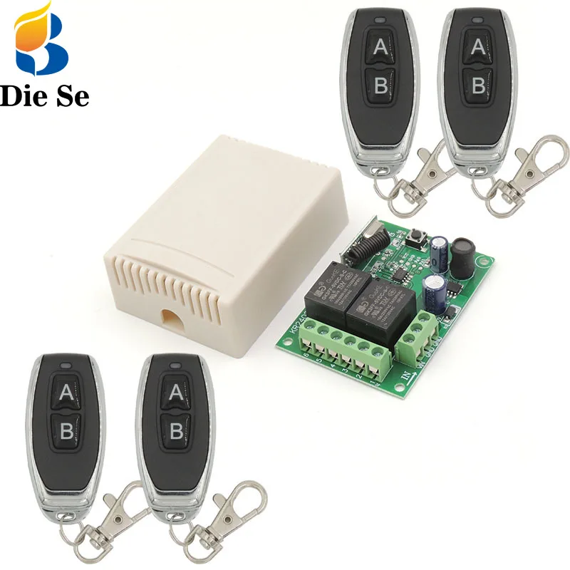 433 MHz Drahtlose Universal Fernbedienung Schalter DC 12V 24V 2CH rf Relais  Empfänger und Sender für Garage und Tor Controller - AliExpress