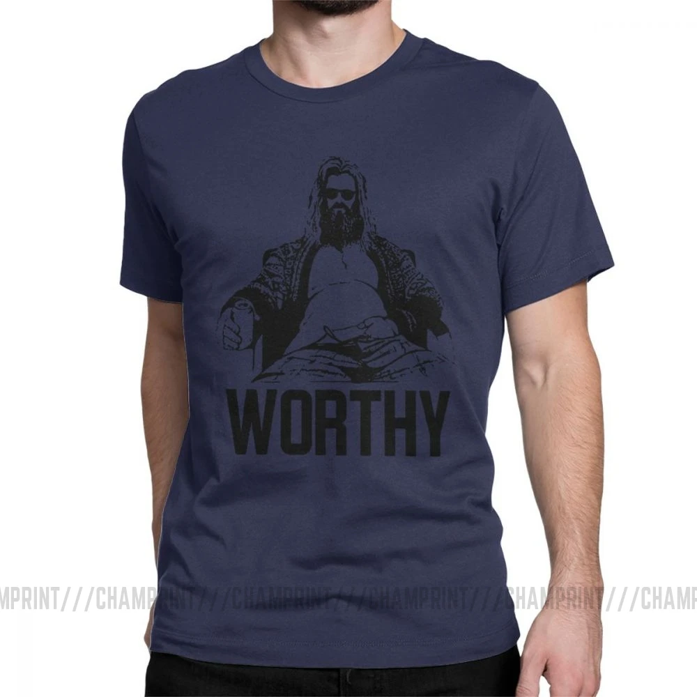 Тёмно-синий Мужская футболка с надписью «Still Worthy Fat Thor», забавные хлопковые футболки с коротким рукавом, футболки с коротким рукавом и надписью «Endgame Odinson Chubby Humor Avengers Beer Marvel», 6XL - Цвет: Тёмно-синий