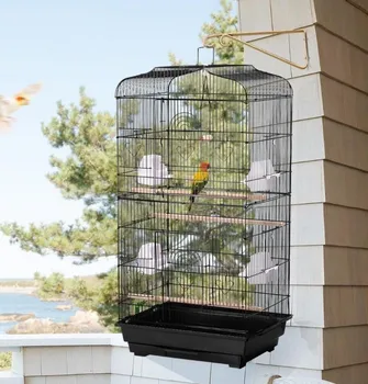 

European Mental Parrot Cage Bird Cage Budgie Parrot Myna Xuanfeng Large Giant Oversized Villa Breeding Cage For Parrot 50*45*17