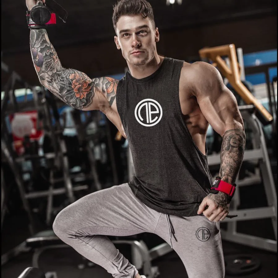 Muscle Dr. Европа и Америка Brother стиль популярный бренд спортивный жилет мужской впитывающий дышащий фитнес без рукавов Футболка