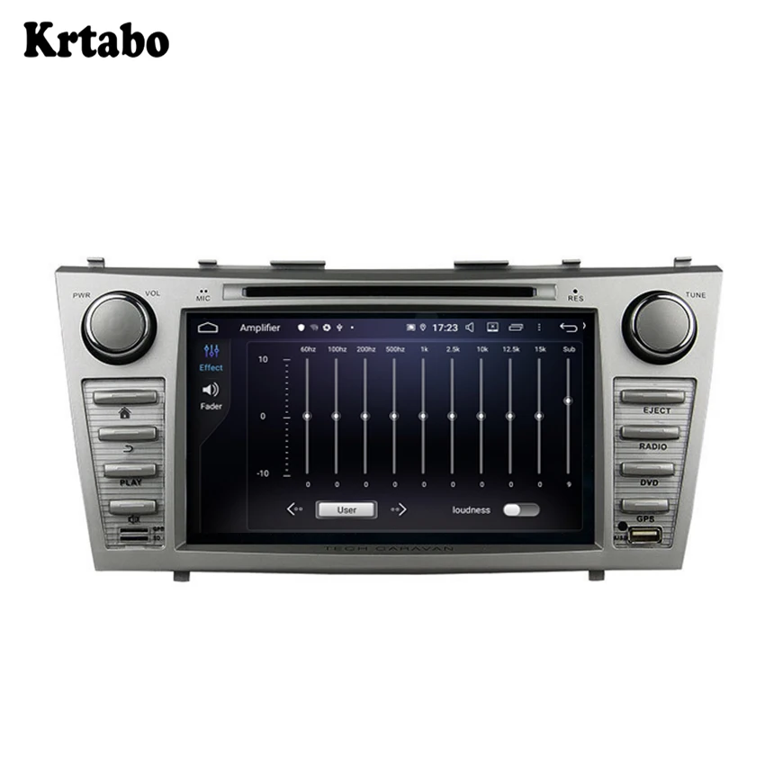 Krtabo Android smart car navigation reversing image control screen one machine recorder support DVD For Toyota Camry 2007-2011