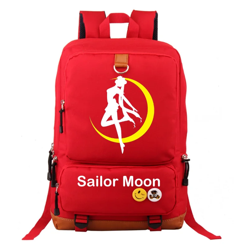 style2 red Сейлор Мун Школьная Сумка Мультфильм светящийся в темноте рюкзак студенческий школьный рюкзак ноутбук рюкзак повседневный рюкзак - Цвет: style2 red