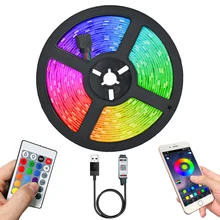 Bande lumineuse LED SMD 2835, dc 5v, lampe Flexible, 1M 2M 3M 4M 5M, bande Diode, écran de bureau, éclairage de fond de télévision, câble USB, commande à 3 touches