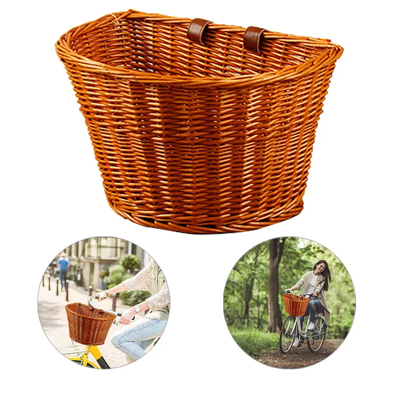 Bicycle Basket Front Bag Rear Hanging Basket Panniers Bike High Quality Rattan Basket For Children Gifts Cycling Accessories