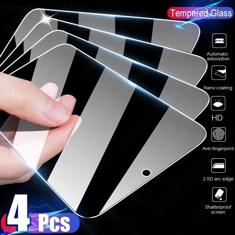 4 piezas de vidrio templado para Samsung Galaxy A51 A50 A71 A70 A52 A72 A80 A40 A60 S Protector de pantalla para Samsung A31 A01 A20E M51 de vidrio