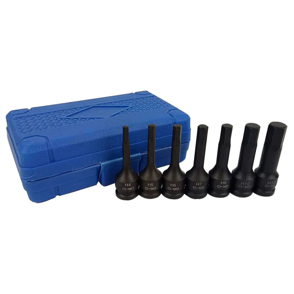 

7Pc Integrated Sleeve Set 3/8 Pneumatic Pressure Batch Sleeve Tool Set Combination T Type H Type M Type Pressure Batch Sleeve