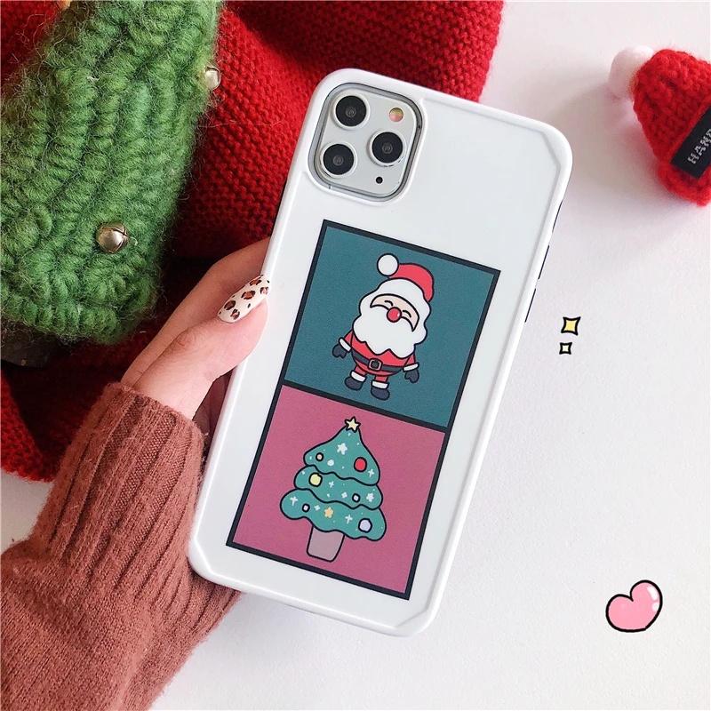 Мультфильм Санта Клаус чехол с елкой для Iphone 11 11pro Max анти-шок мягкий чехол по технологии imd для Iphone X Xs Max Xr 6s 7 8plus чехол