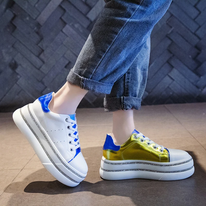 

Summer Shoes Ladies Autumn Round Toe 2019 Fashion Women's British Style Casual Female Sneakers Clogs Platform Mixed Colors Fall