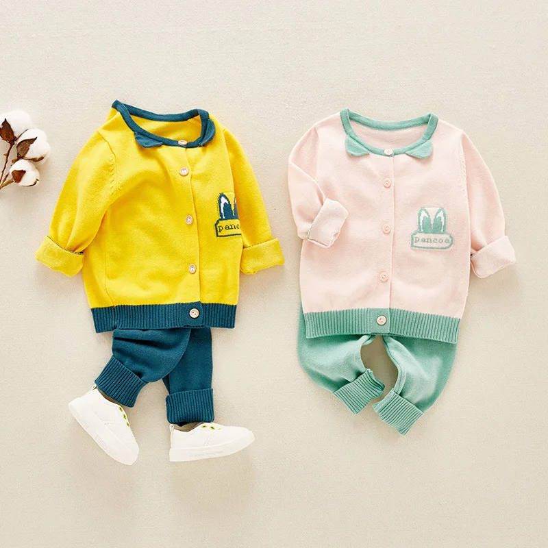 

Autumn Boy Suit New Style Knit Sweater Set Casual Cute Baby Baby Sweater Cotton Thread Clothing