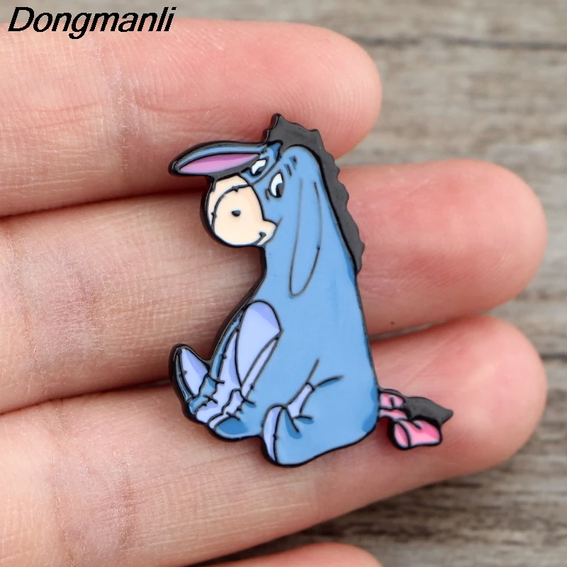 K810 Cartoon Anime Cute Donkey Pins Metal Brooch Pin Button Pins Girl Jeans Clothes Bag Decoration For Women Men Jewelry Gift
