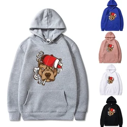 Sudadera con capucha para hombre, suéter con estampado de perro fumador, ropa de calle de moda Harajuku, primavera y otoño