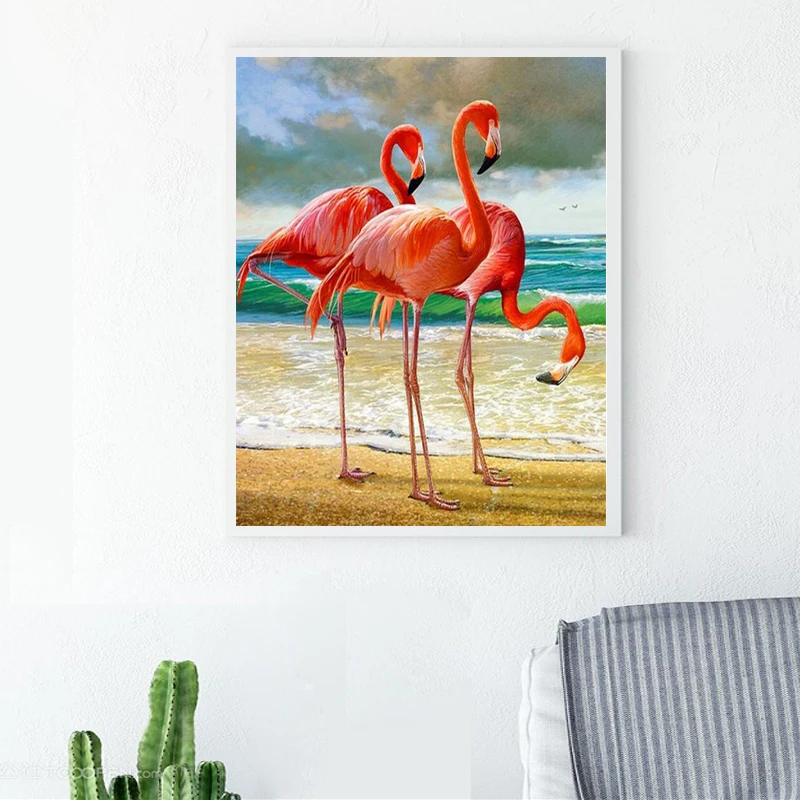 

Flamingo Cross Stitch Embroidery Diamond Painting Wall Decor Craft Decorate Home Shining Butterfly Modern