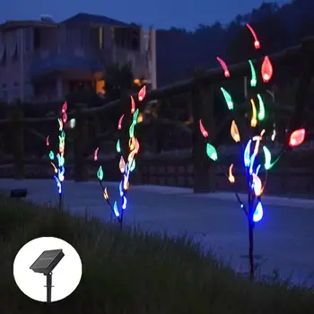 

3 in 1 LED Solar Lawn Light Leaves Branch Shape Lamp Fairy Light Waterproof for Outdoor Garden Yard Christmas Party Decoration