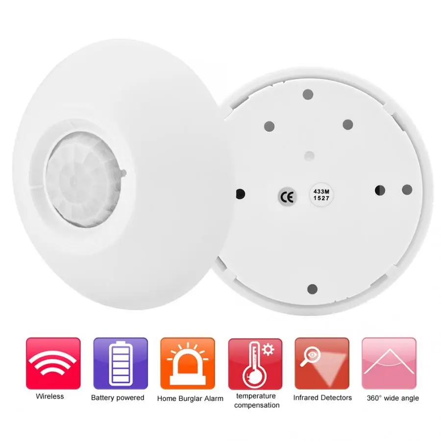 

2019 Infrared Alarm Detector 433MHz Wireless Ceiling Infrared Detectors Home Burglar Alarm for G90B/GSM/Wifi/Alarm System HOT