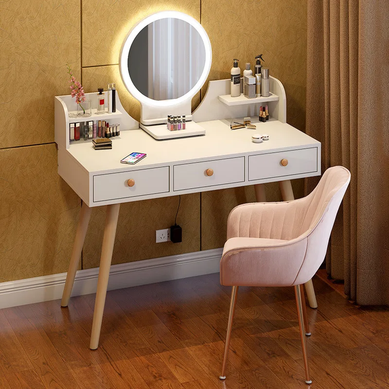 60cm criativo atividade espelho mobiliário quarto penteadeira mestre simples mesa de maquiagem nordic ins vento pequena mesa de armazenamento