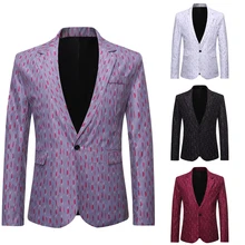 Полосатый пиджак мужской Slim Fit Блейзер Slim Masculino Мужская, в деловом, повседневном стиле стильный Блейзер Демисезонный в горошек или в полоску пиджаки для женщин
