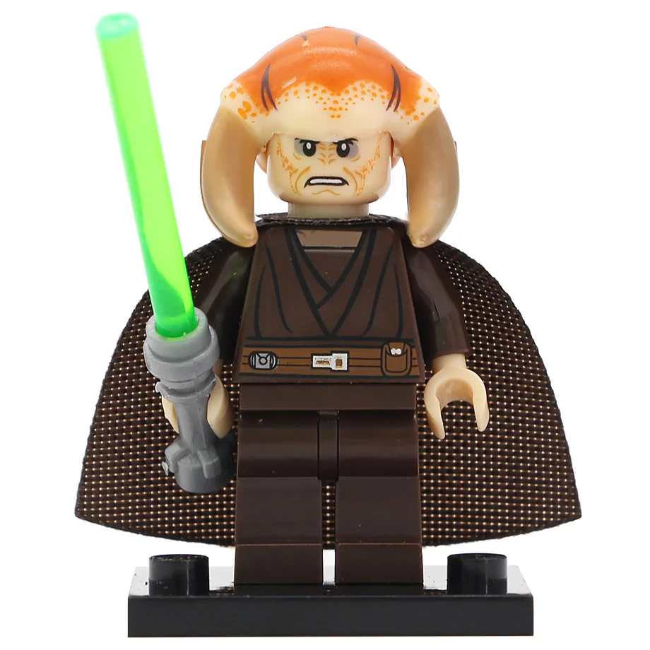 Одиночная распродажа, фигурка Звездных войн, K-3PO, йода, Бен соло, Финн, Анакин, лейя, гунган, малакили, даже пиелл, мигает, строительные блоки, игрушка - Цвет: Saesee Tiin