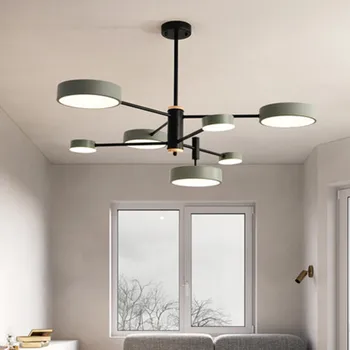 

Solid Wood LED Pendant Lights For Dining Room Hardware Wooden Suspension Lighting Resturant Kitchen Triple Cord Hanglamp