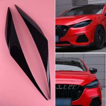 

CITALL 2Pcs Car Auto Black ABS Headlight Eyebrows Eyelids Trim Fit for Mazda 3 Axela Sedan 2017 2018
