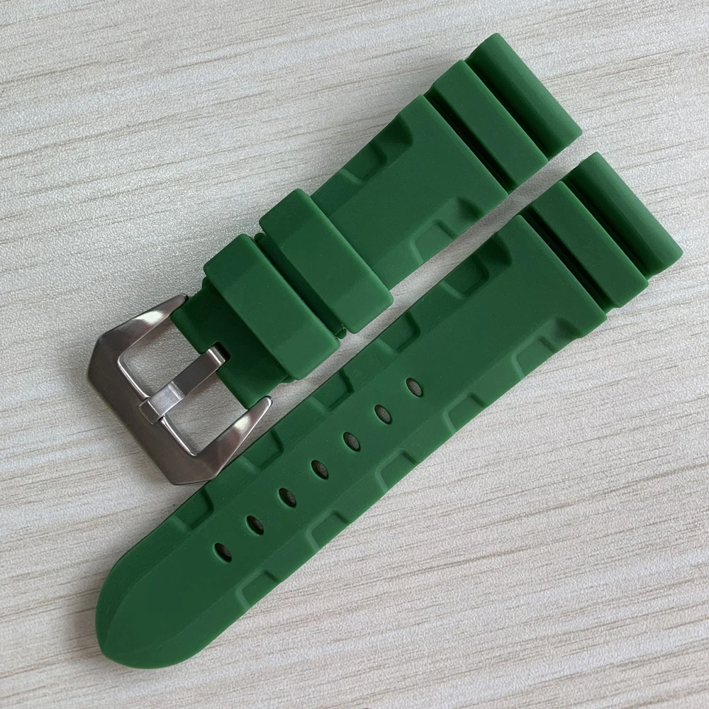 24 мм ремешки для часов Panerai PAM Luminor резиновый ремешок Pre-V Tang Пряжка наручные часы браслет спортивный ремешок