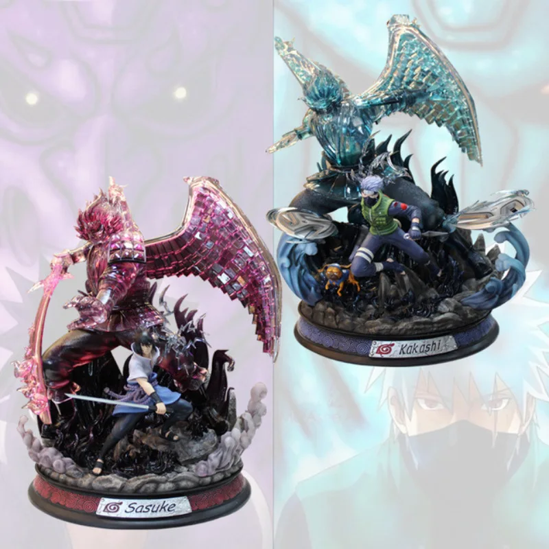 Аниме Наруто GK Susanoo Hatake Kakashi Uchiha Sasuke сцены светящаяся Статуэтка из ПВХ