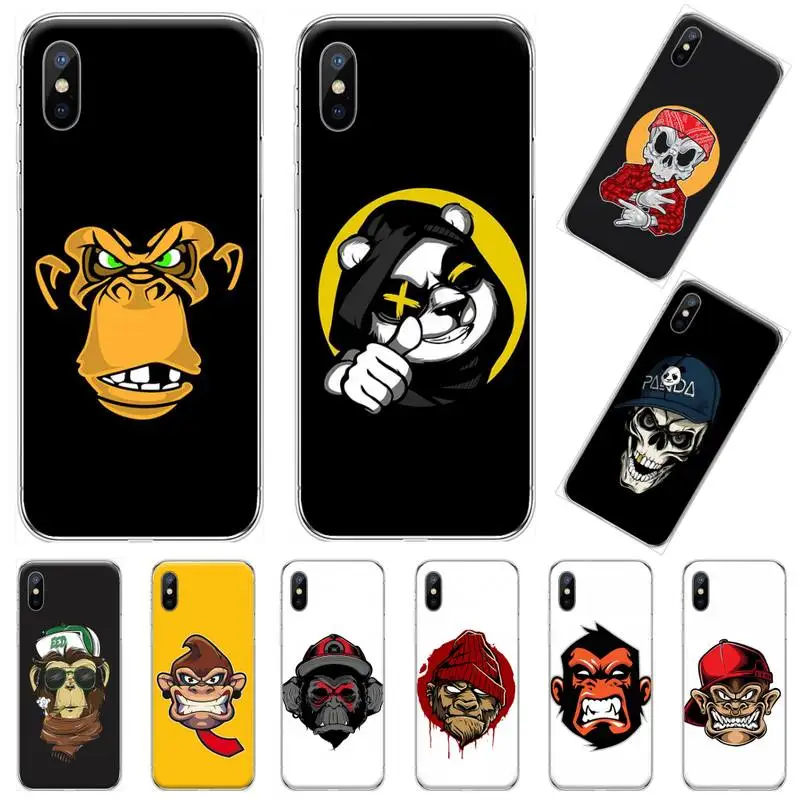 Чехол для телефона с изображением животных панды гориллы медведя iphone 12 5 5s 5c se 6 6s 7