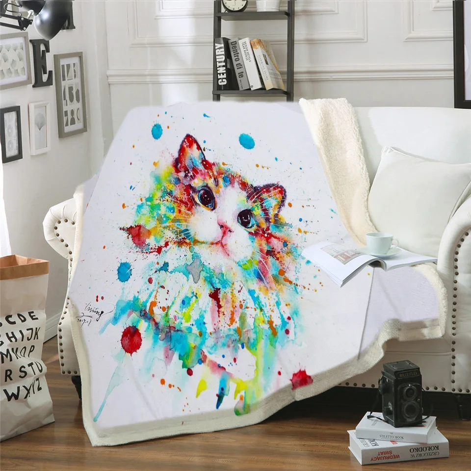На заказ DIY одеяло для питомца собаки шерпы на кровать 3D Border Collie Throw Одеяло животное покрывало день и ночь небо пейзаж чехол для дивана - Цвет: 14