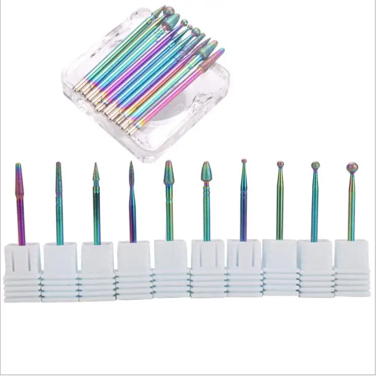 

10 Styles Alloy Nail Art Drill Bit Milling Cutter Polishing Grinding Manicure Tool Rotary Electric Machine Accessories