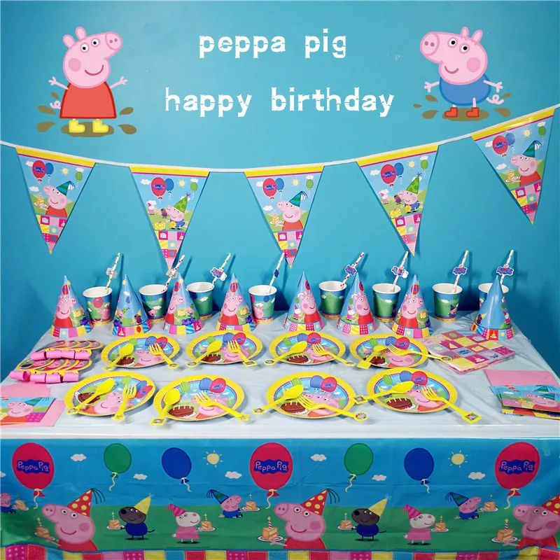 

Peppa Pig Birthday Party Decoration Supplies Anime Figure Party Mask Cup Activity Event Kids Toys for Children Birthday 2P02