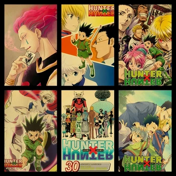 

Buy three to send one Hunter x Hunter poster popular Japanese classic animated family poster retro kraft paper living room decor
