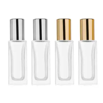 

1pcs 6ml Portable rectangle Glass Roller Bottle Mini Glass Bottles With Stainless Steel Roller Balls For Essential Oils Perfume